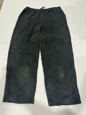 Vintage Selene Sport Nubby Black Elastic Pull on Pants Pockets Quiet Luxury XL